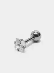 Серебряный серьга - гвоздик для пирсинга из медицинской стали, 1 штука