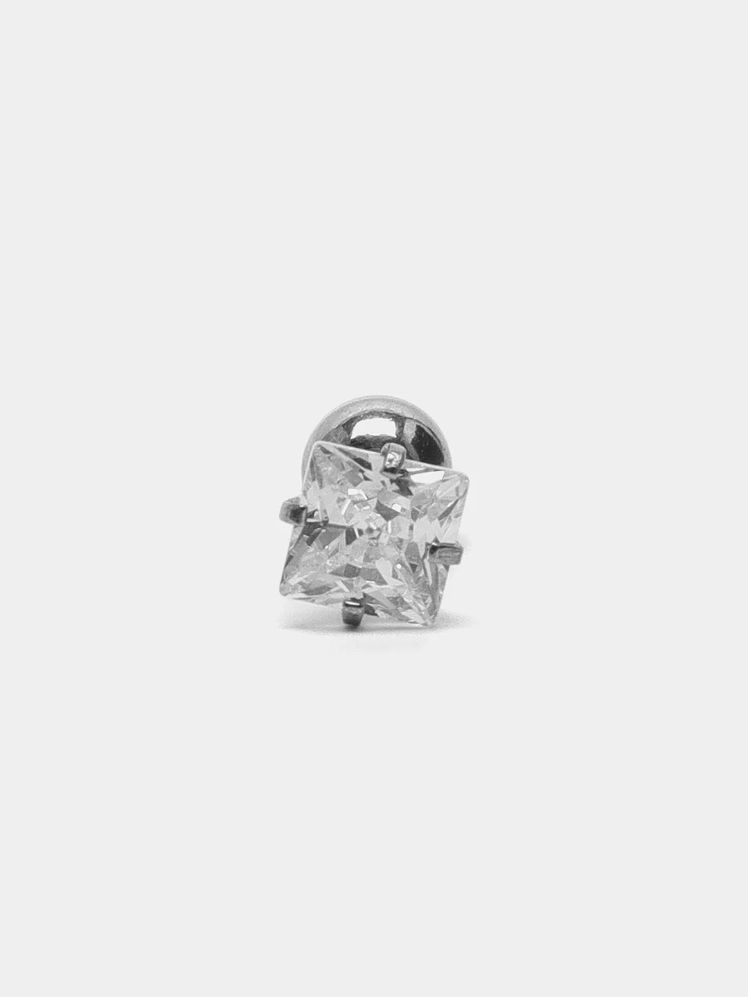 Серебряный серьга - гвоздик для пирсинга из медицинской стали, 1 штука