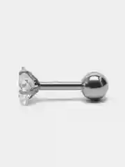 Серебряный серьга - гвоздик для пирсинга из медицинской стали, 1 штука