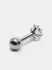 Серебряный серьга - гвоздик для пирсинга из медицинской стали, 1 штука