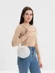 Белый женская сумка, круглая, 5 цветов
