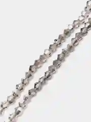 Серый стеклянные бусины "Биконусы" на нити, 4 мм