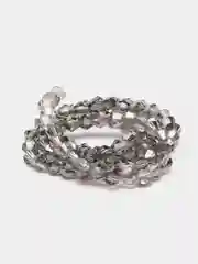 Серый стеклянные бусины "Биконусы" на нити, 4 мм