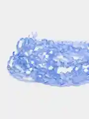 Небесно-голубой стеклянные бусины "Биконусы", на нити, 3 мм