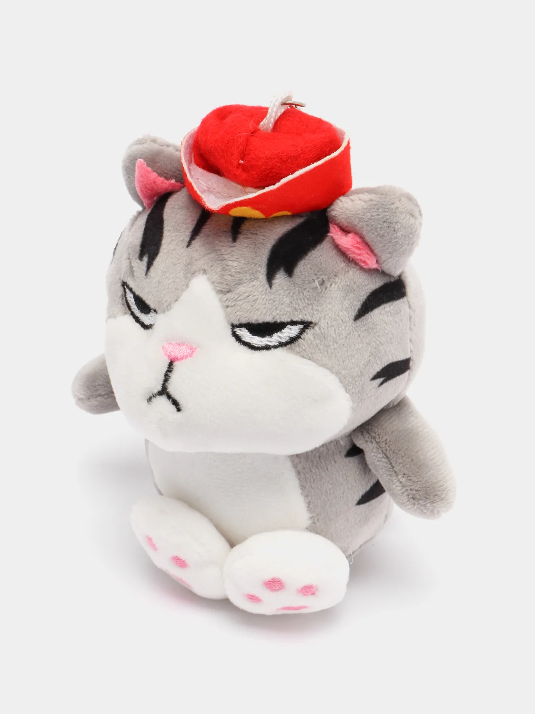 Серый меланж брелок мягкая игрушка мопс, кот, овечка 11 см