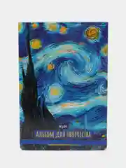 Синий скетчбук А4 64 листа. Альбом для творчества MyArt 120 г/м2. Проф-Пресс