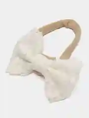 Белый детская повязка-бантик на голову
