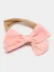 Розовый детская повязка-бантик на голову