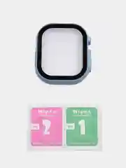 Светло-синий бампер с защитным стеклом для Apple Watch 38/40/41/42/44/45/49