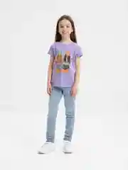 Сиреневый футболка детская, для девочки, 8-12 лет