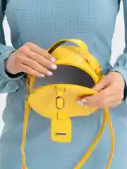 Желтый сумка женская, круглая