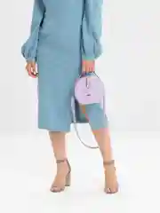 Лавандовый сумка женская, круглая