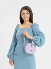 Лавандовый сумка женская, круглая