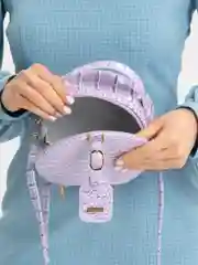 Лавандовый сумка женская, круглая