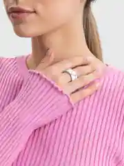 Белый акриловое кольцо с мраморным дизайном, 2 цвета, 17 мм