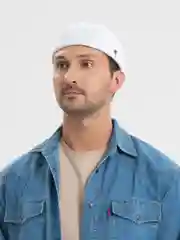 Белый кепка без козырька "Докер"