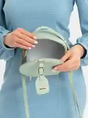 Бирюзовый сумка женская, круглая