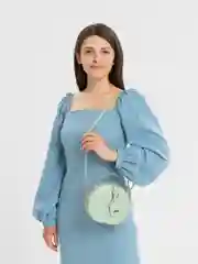 Бирюзовый сумка женская, круглая