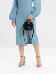 Черный сумка женская, круглая