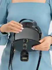Черный сумка женская, круглая
