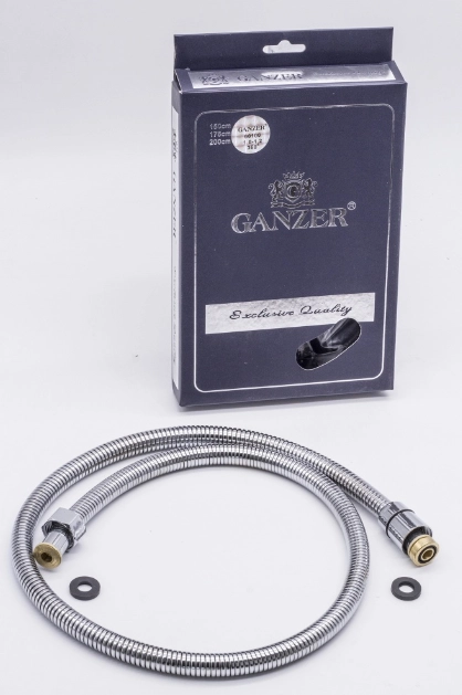 GANZER Strong шланг для душа в металлической оплетке, с защитой от перекручивания, хром