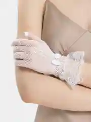Белый перчатки свадебные