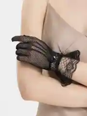 Черный перчатки свадебные