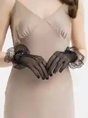 Черный перчатки свадебные