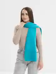 Лазурный шарф женский "Карина", вязаный, ажурный, зима-весна