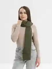 Хаки шарф женский "Карина", вязаный, ажурный, зима-весна