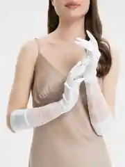 Белый перчатки свадебные