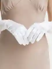 Белый перчатки свадебные