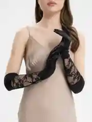 Черный перчатки свадебные