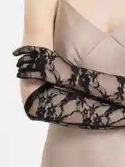 Черный перчатки ажурные