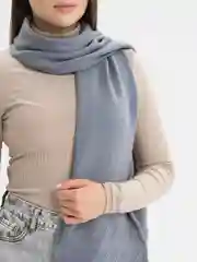 Серый шарф женский "Карина", вязаный, ажурный, зима-весна