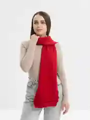 Алый шарф женский "Карина", вязаный, ажурный, зима-весна