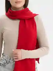 Алый шарф женский "Карина", вязаный, ажурный, зима-весна