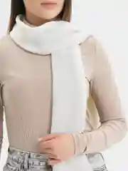 Молочный шарф женский "Карина", вязаный, ажурный, зима-весна
