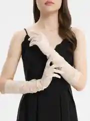 Лимонный перчатки ажурные