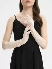 Лимонный перчатки ажурные