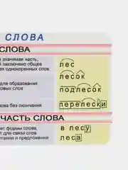 Аметистовый обучающая карточка-шпаргалка односторонняя "По русскому языку", 90*180 мм