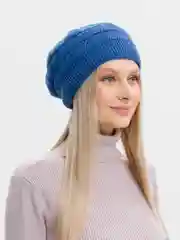 Синий шапка-берет женская вязаная Эльба