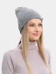 Серый шапка бини женская "Агата"