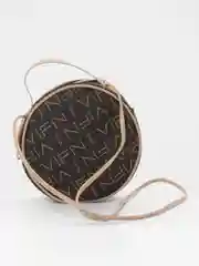 Бежевый женская сумка,круглая, через плечо