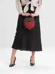 Красный женская сумка,круглая, через плечо