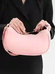 Розовый сумка-багет женская