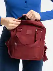 Бордовый женский рюкзак, школьный