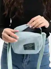 Бирюзовый сумка-мессенджер "Top Pocket" вельветовая маленькая