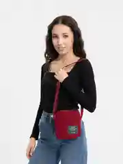 Бордовый сумка-мессенджер "Top Pocket" вельветовая маленькая