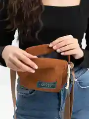 Коричневый сумка-мессенджер "Top Pocket" вельветовая маленькая
